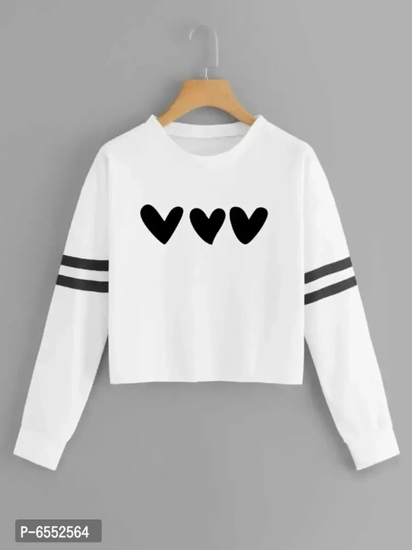 Womens Stylish Full Sleeve Printed Tshirt - S