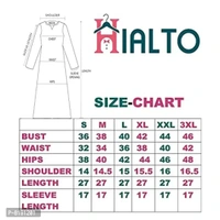 HIALTO Woman's Crepe Printed Tunic TOP (Blue, XXX-Large) - S