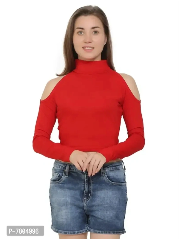 Casual Regular Sleeves Solid Women Red Top - XL