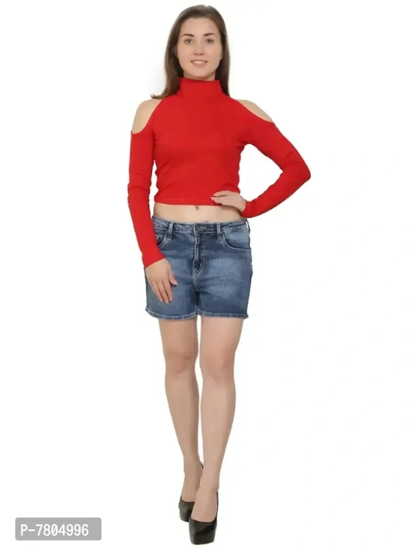 Casual Regular Sleeves Solid Women Red Top - XL