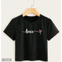 Stylish Cotton Blend Crop T-Shirt For Women And Girl Combo Pack Of 2 - M