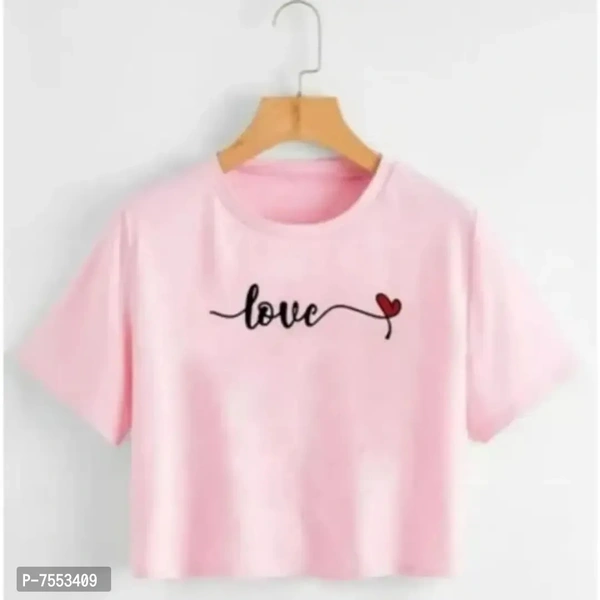Stylish Cotton Blend Crop T-Shirt For Women And Girl Combo Pack Of 2 - l
