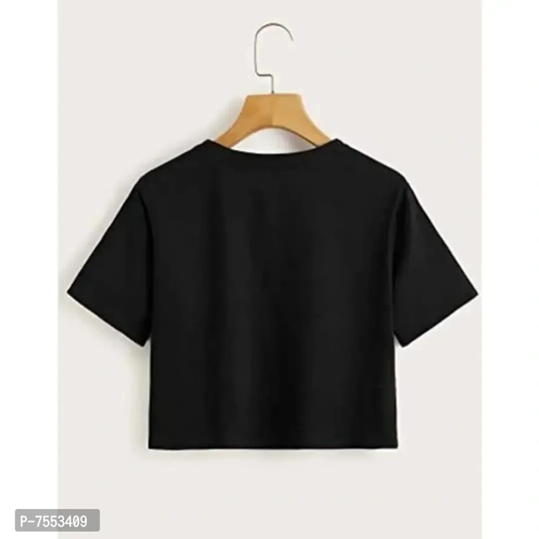 Stylish Cotton Blend Crop T-Shirt For Women And Girl Combo Pack Of 2 - l