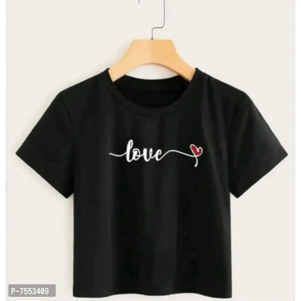 Stylish Cotton Blend Crop T-Shirt For Women And Girl Combo Pack Of 2 - XL