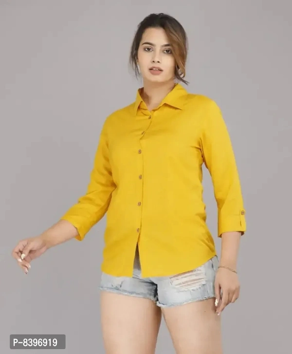 Classic Rayon Solid Shirts for Women  - L