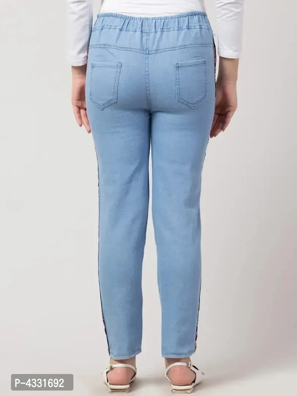 Women's Stylish Blue Solid Denim Mid-Rise Jeans - 32