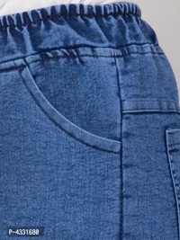 Womens Stylish Blue Distress Denim Mid-Rise Jeans - 34