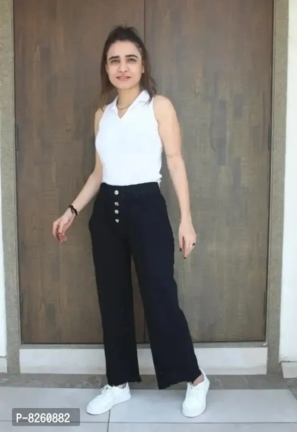 Classy Denim Solid Jeans for Womens - 30