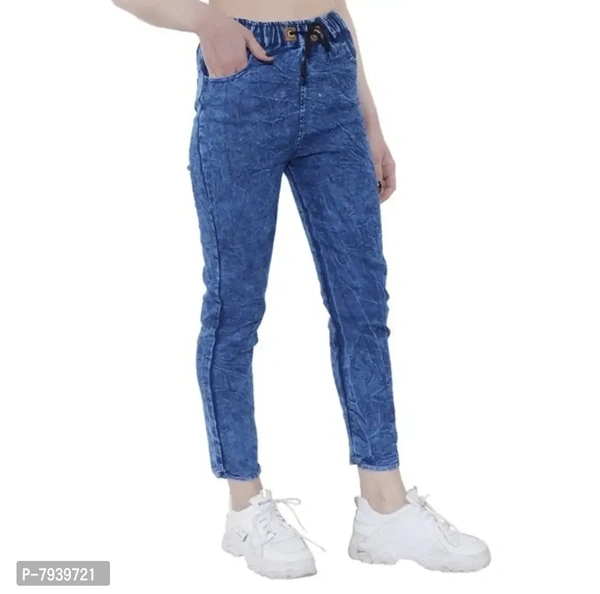 Stylish Latest Joggers Fit Women Stylish Denim Blue Jeans For Girls ladies - 30