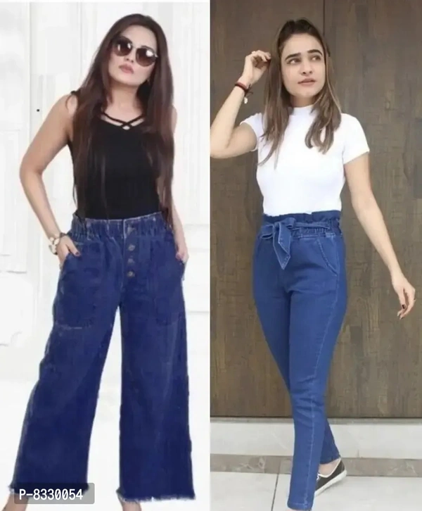 Martin Latest Denim Jeans/Joggers/Bell Bottom Trousers For Women/Girls Ladies - 28