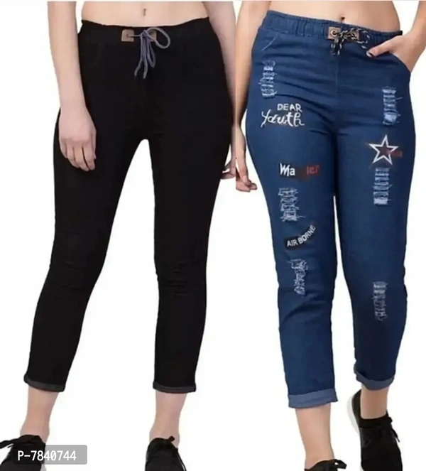 Trendy Denim Solid Womens Jeans Jeggings Combo - 28