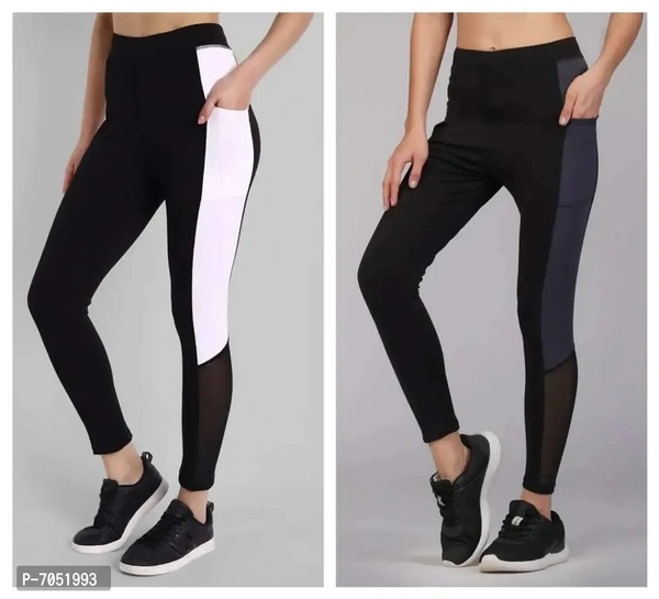 Alluring Lycra Foil Print Skinny Fit Jeggings For Women- Pack Of 2 - 30
