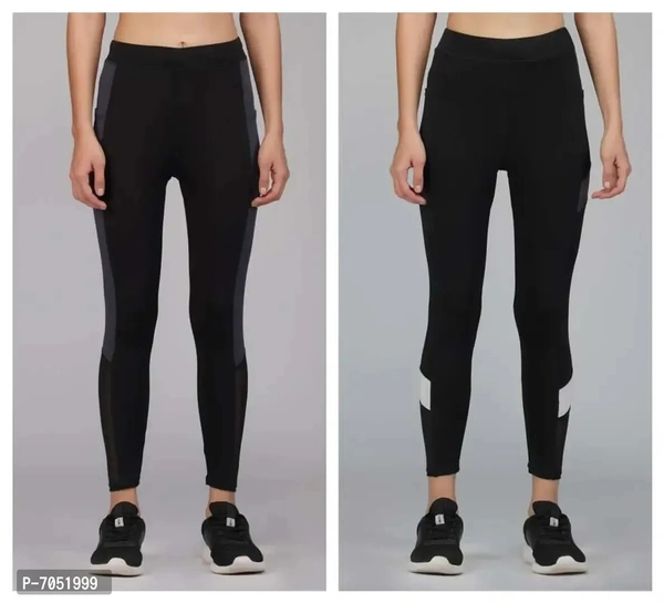 Alluring Lycra Foil Print Skinny Fit Jeggings For Women- Pack Of 2 - 32