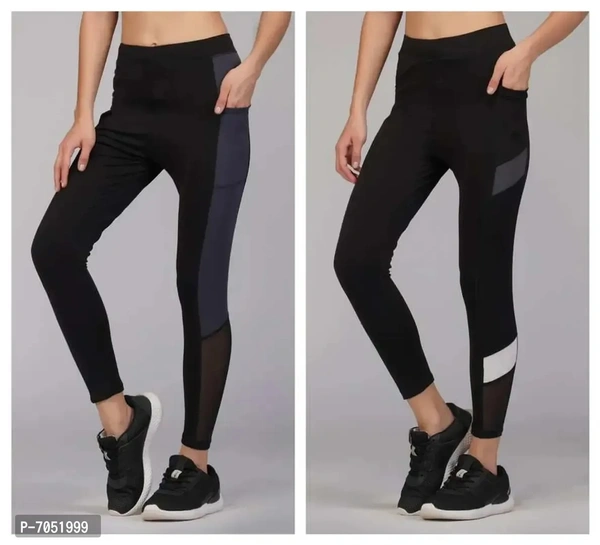 Alluring Lycra Foil Print Skinny Fit Jeggings For Women- Pack Of 2 - 34