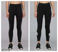 Alluring Lycra Foil Print Skinny Fit Jeggings For Women- Pack Of 2 - 34