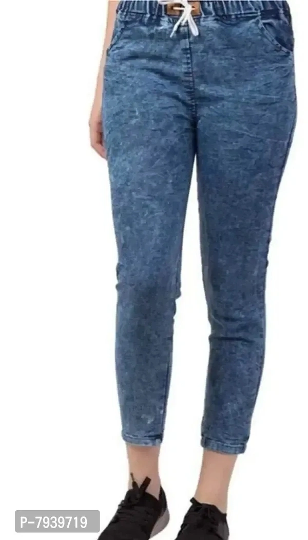 Stylish Latest Joggers Fit Women Stylish Denim Blue Jeans For Girls ladies - S