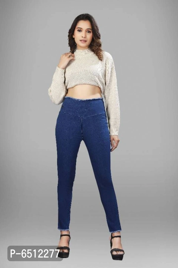 Fancy High West Denim Royal Blue Jegging For Woman - 34