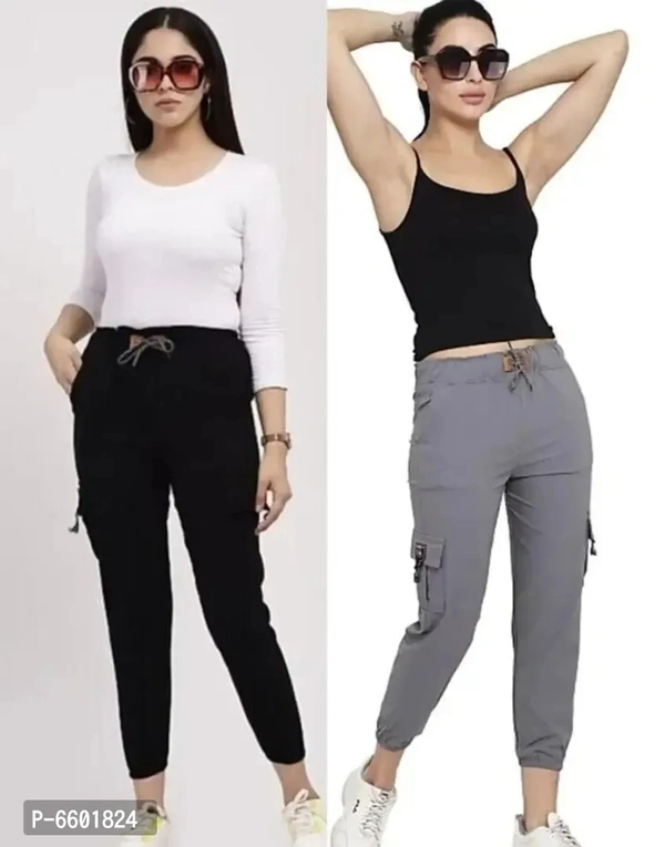 Trendy Latest Joggers Pants and Toko Stretchable Cargo Pants and Capri for Girls and women - Combo Pack of 2 - 28
