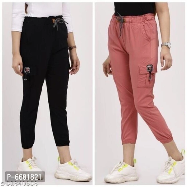 Trendy Latest Joggers Pants and Toko Stretchable Cargo Pants and Capri for Girls and women - Combo Pack of 2 - 28