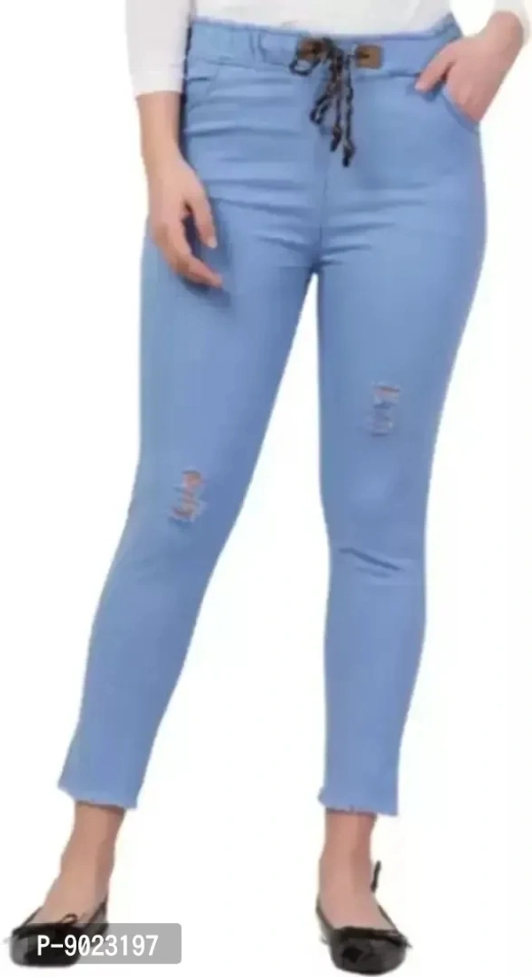 Stylish Solid Light Blue Jogger - 30
