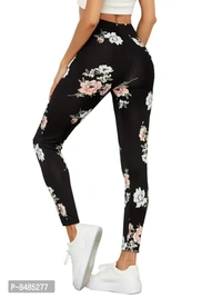 Trendy Lycra Blended Black Printed Gym Wear Active Wear Yoga Wear Jegging Tight For Women - 28