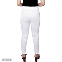 Nylaro Free Size(Waist Size 26-32 inches) Stretchable Polka Dots White Jegging - XL