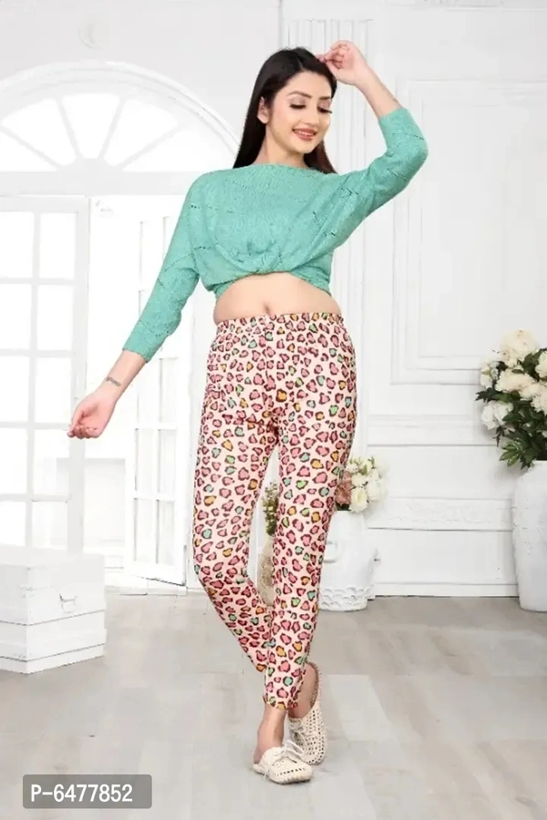 Gorgeous Summer Special Cotton Lycra Colorful Floral Printed Womens Leggings - 32