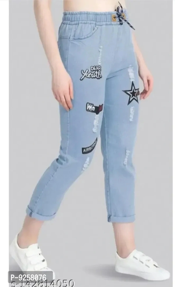 Star printed denim jeggings - 28