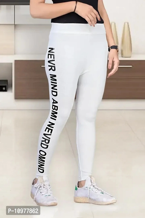Fashionable Cotton Blend Printed Jeggings For Women - 26