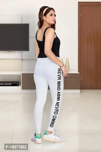 Fashionable Cotton Blend Printed Jeggings For Women - 26