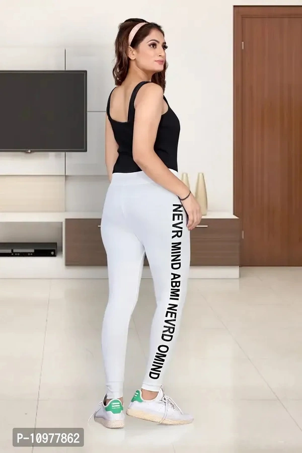 Fashionable Cotton Blend Printed Jeggings For Women - 26