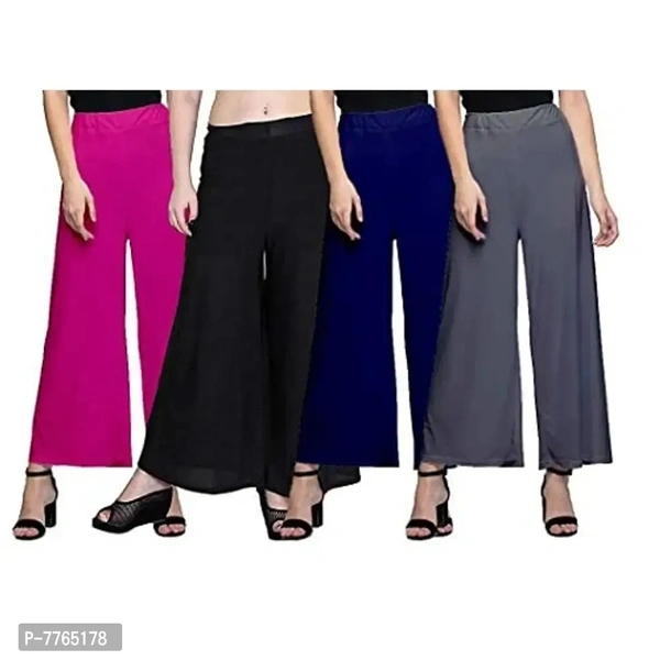 Aglobi Women's Loose Fit Cotton Palazzo (AGLOBIPPALA0004-0_Pink, Black, Navy, Grey_Free Size)