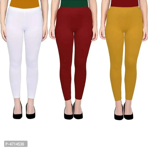 ASA Ankle Length Leggings for Womens/Girls/Ladies (Pack of 3) Sizes-Free Size - 32