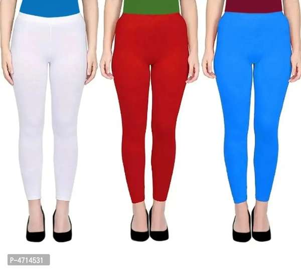 ASA Ankle Length Leggings for Womens/Girls/Ladies (Pack of 3) Sizes-Free Size - 38