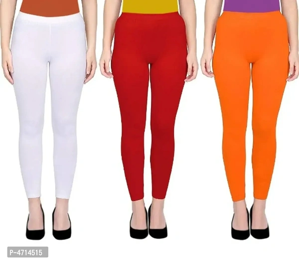 ASA Ankle Length Leggings for Womens/Girls/Ladies (Pack of 3) Sizes-Free Size - 38