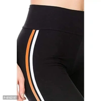 FITG18 Women's Slim Fit Poly Cotton Tights (FITG18_Black Orange|White _Free Size)