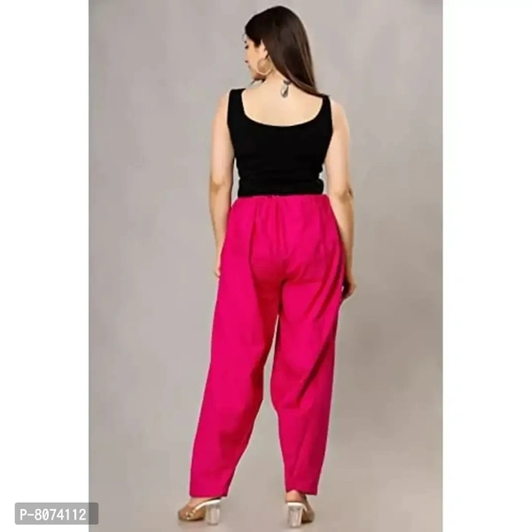 ENDFASHION Women's Cotton Blend Semi Patiala Salwar with Dupatta Set Free Size || SEMI Patiala || SEMI Patiala Pants || Solid Cotton Patiala || Patiyala || (Pink) - Pink, 42