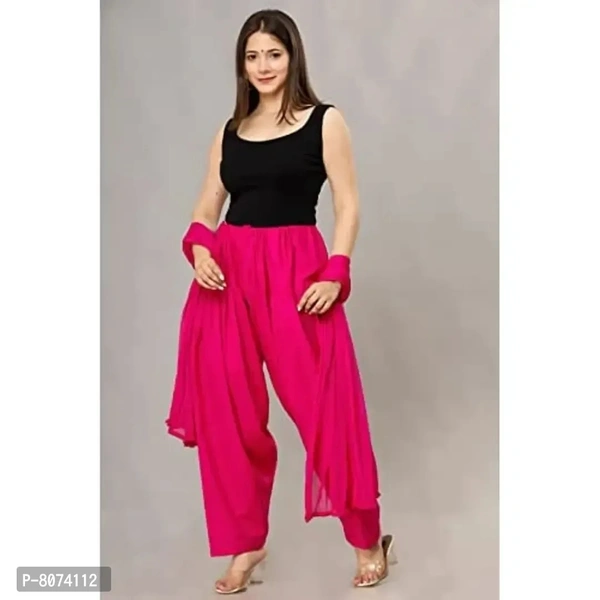 ENDFASHION Women's Cotton Blend Semi Patiala Salwar with Dupatta Set Free Size || SEMI Patiala || SEMI Patiala Pants || Solid Cotton Patiala || Patiyala || (Pink) - Pink, 42