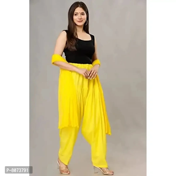 Endfashion Women's Semi Patiala Salwar with Dupatta – Cotton Blend - 42, Yellow