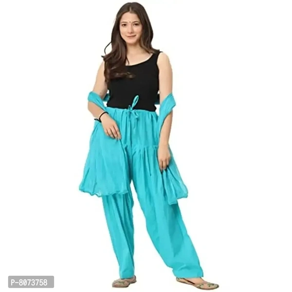 Endfashion Women's Semi Patiala Salwar with Dupatta – Cotton Blend - 42, Blue