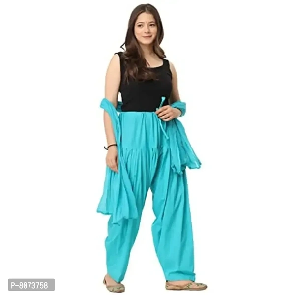 Endfashion Women's Semi Patiala Salwar with Dupatta – Cotton Blend - 42, Blue