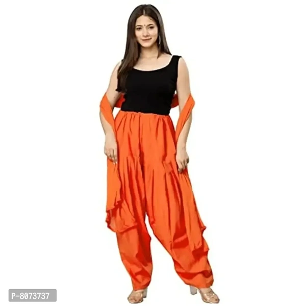 Endfashion Women's Semi Patiala Salwar with Dupatta – Cotton Blend - 42, Orange