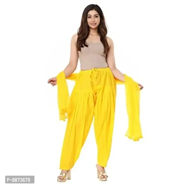 Endfashion Women's Semi Patiala Salwar with Dupatta – Cotton Blend - 42, Yellow
