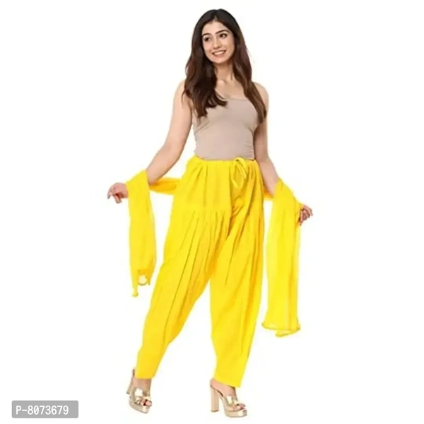 Endfashion Women's Semi Patiala Salwar with Dupatta – Cotton Blend - 42, Yellow