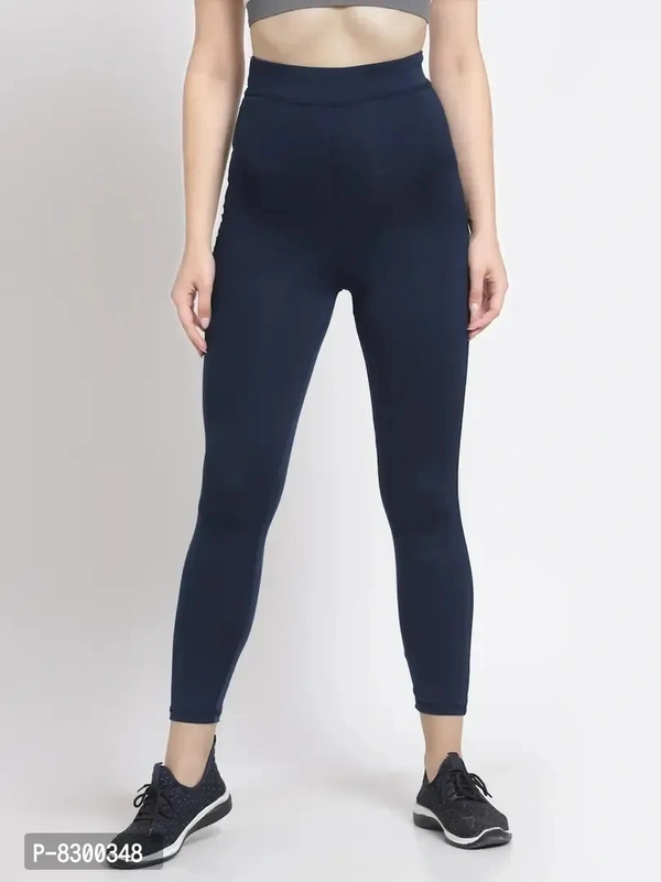 Elegant Poly Lycra Solid Sports Tights For Women - XL