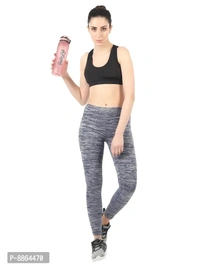 Stylish Navy Blue Polyester Elastane Tights For Women - S
