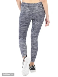 Stylish Navy Blue Polyester Elastane Tights For Women - M