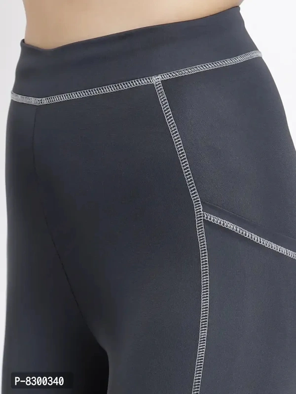 Elegant Poly Lycra Solid Sports Tights For Women - M