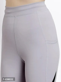 Elegant Poly Lycra Solid Sports Tights For Women - M