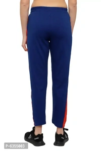 Stylish Cotton Royal Blue Solid Track Pant For Women - 32